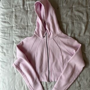 lululemon athletica cropped full-zip hoodie meadowsweet pink
